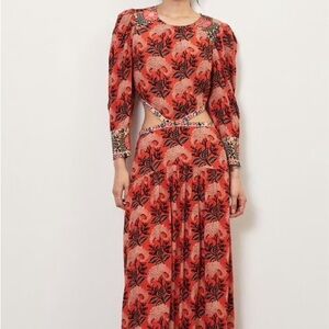 Ba&sh Red Floral Cutout Maxi Gabriel Dress size 1/small